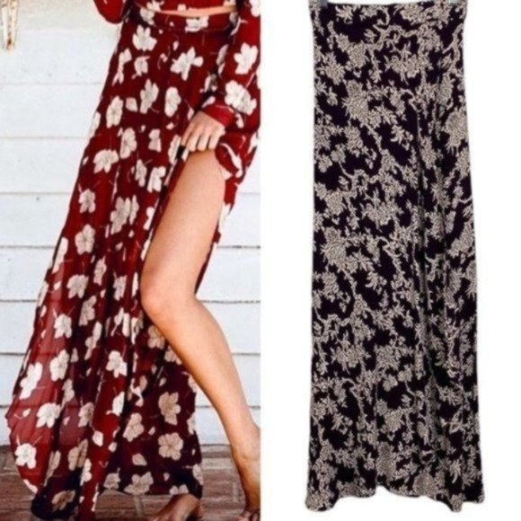 Flynn Skye Dresses & Skirts - Flynn Skye Wrap It Up Purple Floral Maxi Skirt